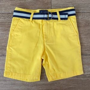 Boys Yellow Belted Shorts